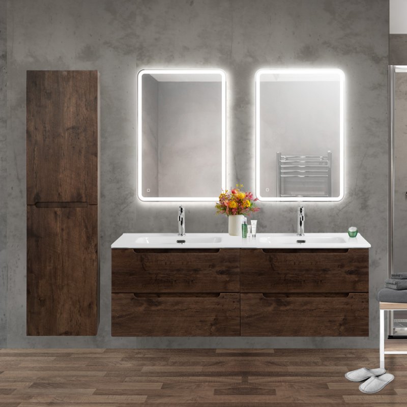 Керамическая раковина с двумя чашами BelBagno BB-8099-120-2 Керамическая раковина с двумя чашами BelBagno BB-8099-120-2