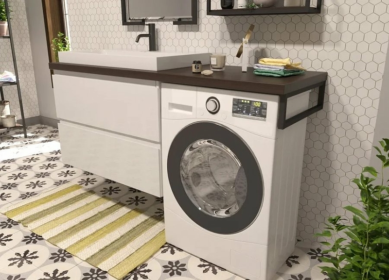 Комплект мебели Malibu Luxe 1550х500 левосторонний подвесной 2 ящика (ШхГхВ) 898х476х607 (без столешницы) Комплект мебели Malibu Luxe 1550х500 левосторонний подвесной 2 ящика (ШхГхВ) 898х476х607 (без столешницы)