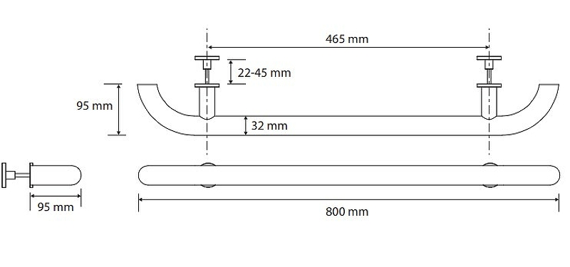 Дверная ручка Bemeta Help 301553024 Белый матовая, 800 мм Дверная ручка Bemeta Help 301553024 Белый матовая, 800 мм