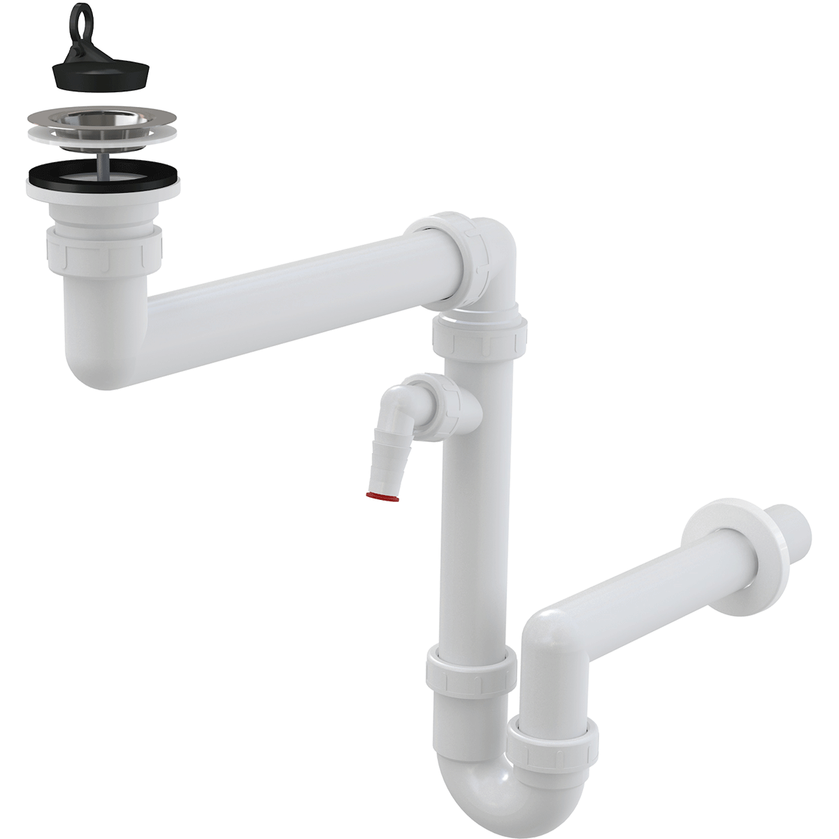 Сифон для мойки экономящий пространство со штуцером Сифон для мойки экономящий пространство со штуцером