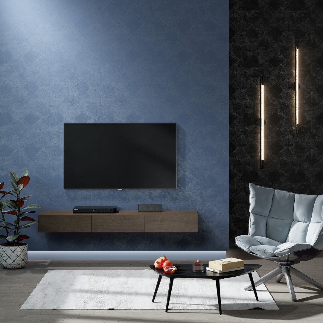 Обои виниловые Винтаж база универсальная, синий Обои виниловые Винтаж база универсальная, синий