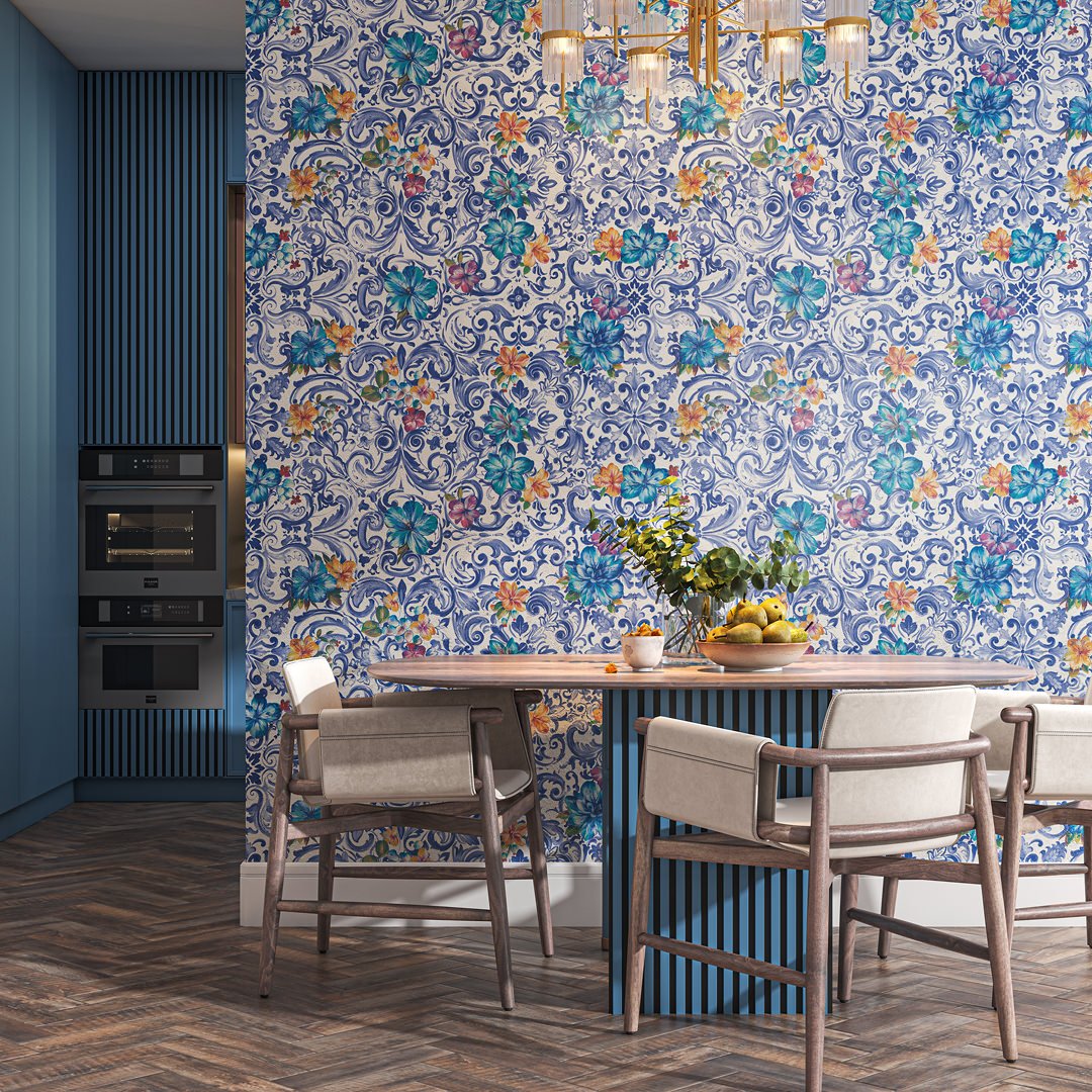 Обои виниловые Азулежу мотив, цветной Обои виниловые Азулежу мотив, цветной