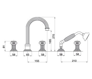 APHRODITE-BVD-01-O Смеситель на борт ванны с выдвижным душем и переключателем Исполнение: Хром, Ручки: Металл  APHRODITE-BVD-01-O Смеситель на борт ванны с выдвижным душем и переключателем Исполнение: Хром, Ручки: Металл