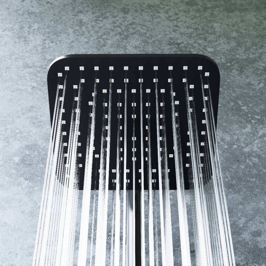 D0712020 Norma душевая система с квадратными лейками, черная D0712020 Norma душевая система с квадратными лейками, черная