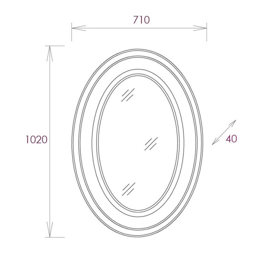 Зеркало Onika Адель 70 белое, с LED подсветкой, овальное Зеркало Onika Адель 70 белое, с LED подсветкой, овальное