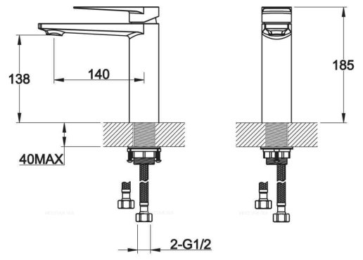 CARIN Смеситель для раковины, без донного клапана, хром CAR-LVMA-CRM CARIN Смеситель для раковины, без донного клапана, хром CAR-LVMA-CRM
