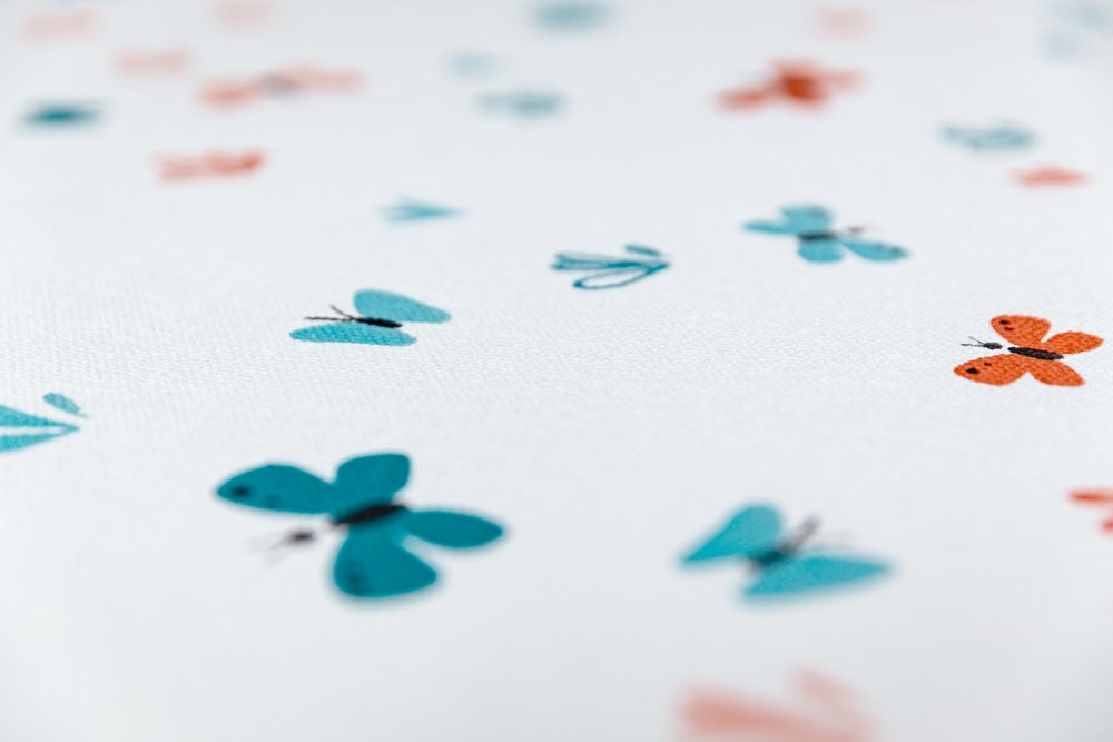 Обои виниловые Уик-энд мотив, оранжево-синий бабочки Обои виниловые Уик-энд мотив, оранжево-синий бабочки