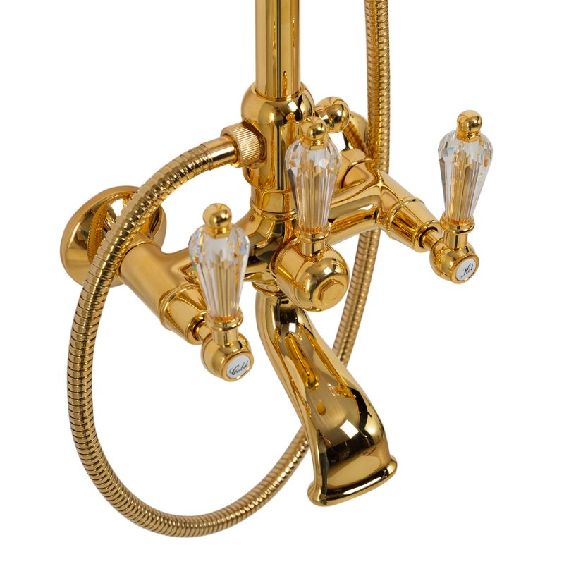 DIAMOND-CVD-01-Sw Душевая стойка со смесителем для ванны Исполнение: Хром, Ручки: Swarovski  DIAMOND-CVD-01-Sw Душевая стойка со смесителем для ванны Исполнение: Хром, Ручки: Swarovski