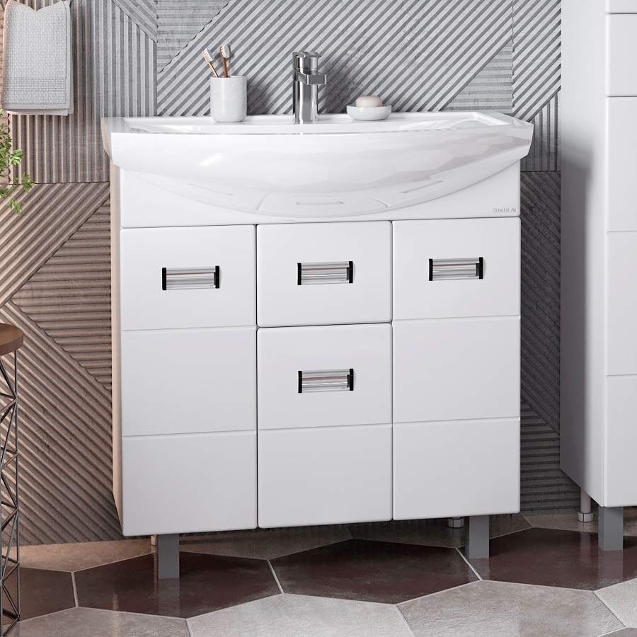 Тумба Onika Балтика 80 напольная, белая (ум. Балтика 80) Тумба Onika Балтика 80 напольная, белая (ум. Балтика 80)