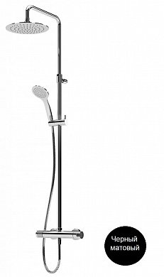 LEAF-CDA-30-NOP Душевая стойка телескопическая, с верхним и ручным душем, верхний душ диаметр 300 мм металл, исполнение черный матовый LEAF-CDA-30-NOP Душевая стойка телескопическая, с верхним и ручным душем, верхний душ диаметр 300 мм металл, исполнение черный матовый
