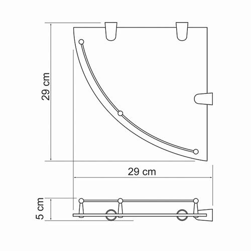 K-544 Полка стеклянная угловая K-544 Полка стеклянная угловая