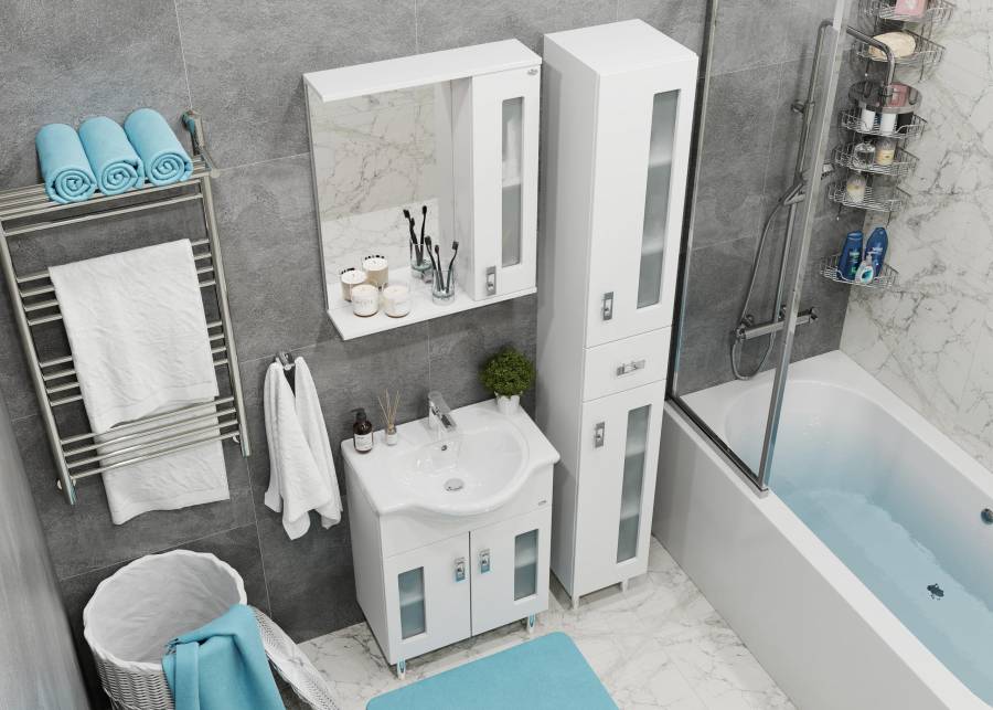 Тумба Onika Кристалл 60 напольная, белая (ум. Байкал 60) Тумба Onika Кристалл 60 напольная, белая (ум. Байкал 60)