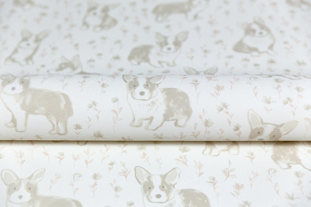 Обои виниловые Уик-энд мотив, бежевый корги Обои виниловые Уик-энд мотив, бежевый корги