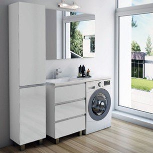 Тумба напольная ФР-00002269 Dallas Luxe под умывальник белая (ш-86см*в-64,8см*г-47,6см) 3 ящика, шт