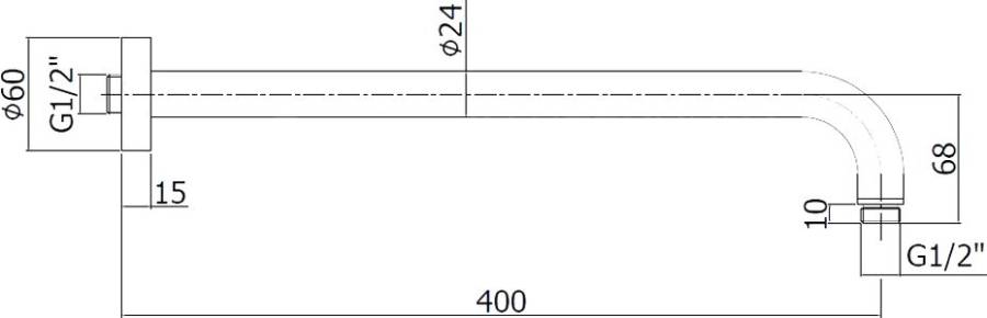 Держатель для верхнего душа Paffoni Lusso ZSOF034HG Держатель для верхнего душа Paffoni Lusso ZSOF034HG