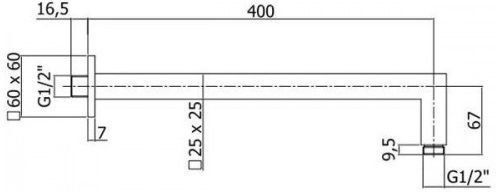 Держатель для верхнего душа Paffoni Quadro ZSOF063CR Держатель для верхнего душа Paffoni Quadro ZSOF063CR
