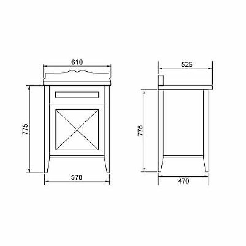 Тумба под раковину Creto Vetra 60, цвет орех Тумба под раковину Creto Vetra 60, цвет орех