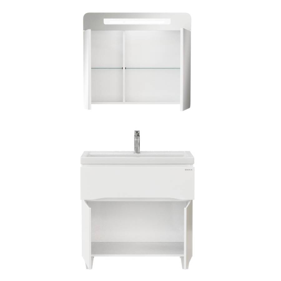 Тумба Onika Стрим 80 напольная, белая (ум. Фостер 80) Тумба Onika Стрим 80 напольная, белая (ум. Фостер 80)