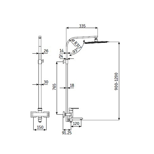 Душевая стойка RGW SP-30 Душевая стойка RGW SP-30