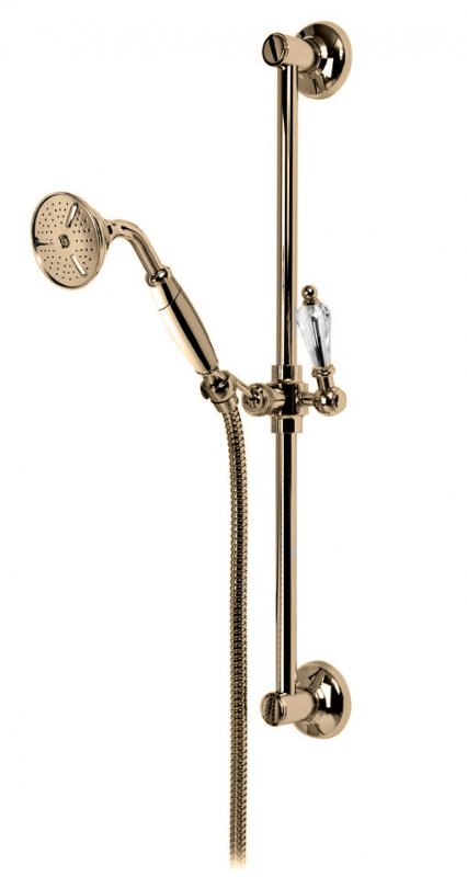 VINTAGE-SD-03/24-Sw-N Душевой гарнитур Исполнение: Золото 24 карат, Ручки: Swarovski Nero  VINTAGE-SD-03/24-Sw-N Душевой гарнитур Исполнение: Золото 24 карат, Ручки: Swarovski Nero