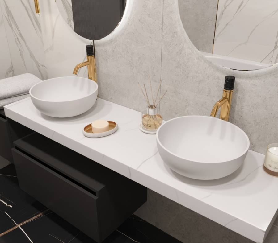 Столешница прямая FLAT CALACATTA 1610*460*70 Столешница прямая FLAT CALACATTA 1610*460*70