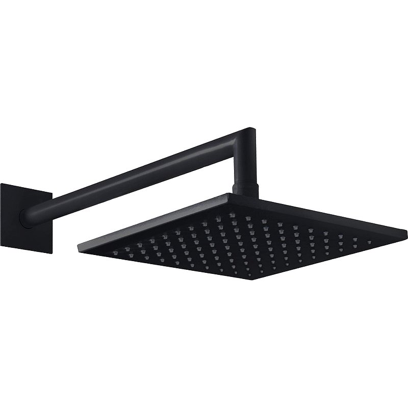 PORTA-TDDQ-NOP Верхний душ квадратный 200x200мм с держателем 350 мм, исполнение черный матовый PORTA-TDDQ-NOP Верхний душ квадратный 200x200мм с держателем 350 мм, исполнение черный матовый