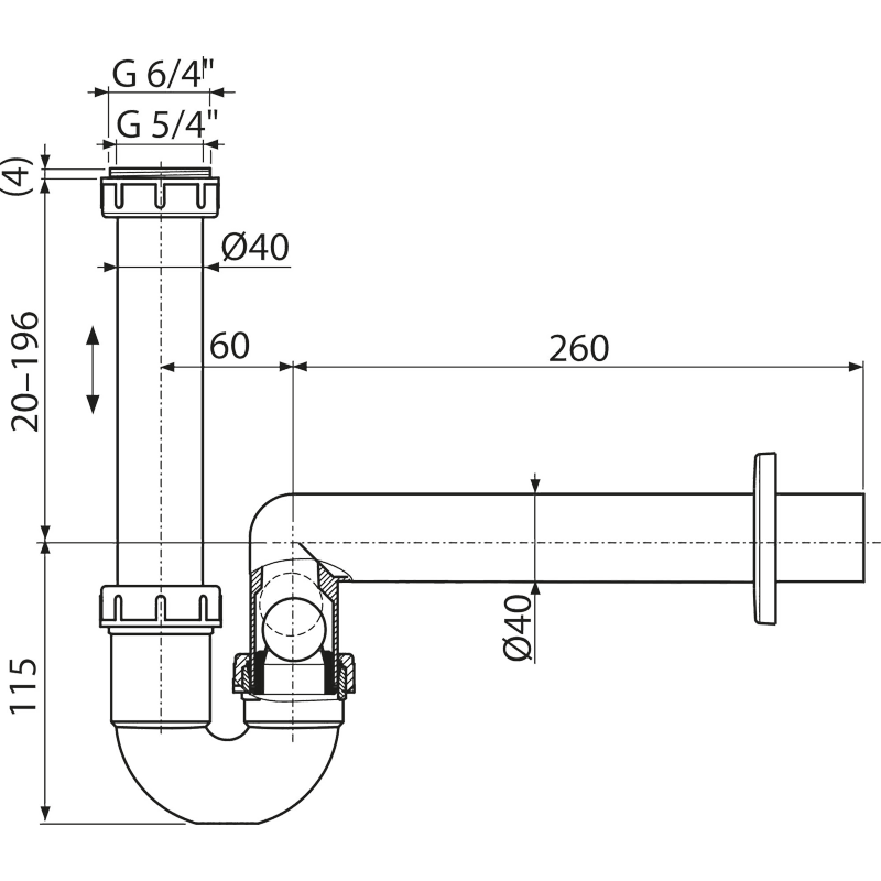 Сифон для сбора конденсата DN40 Сифон для сбора конденсата DN40