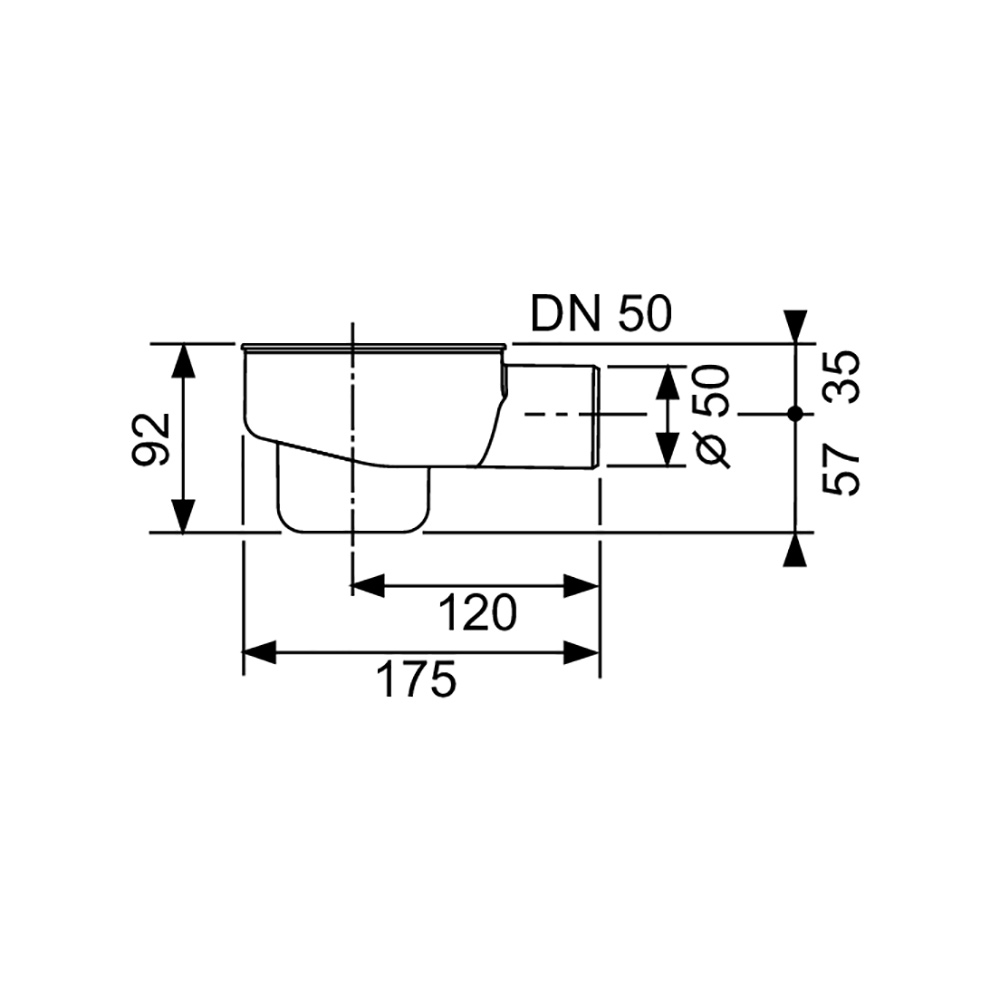 Сифон TECEdrainline «стандартный» DN 50 боковой слив Сифон TECEdrainline «стандартный» DN 50 боковой слив