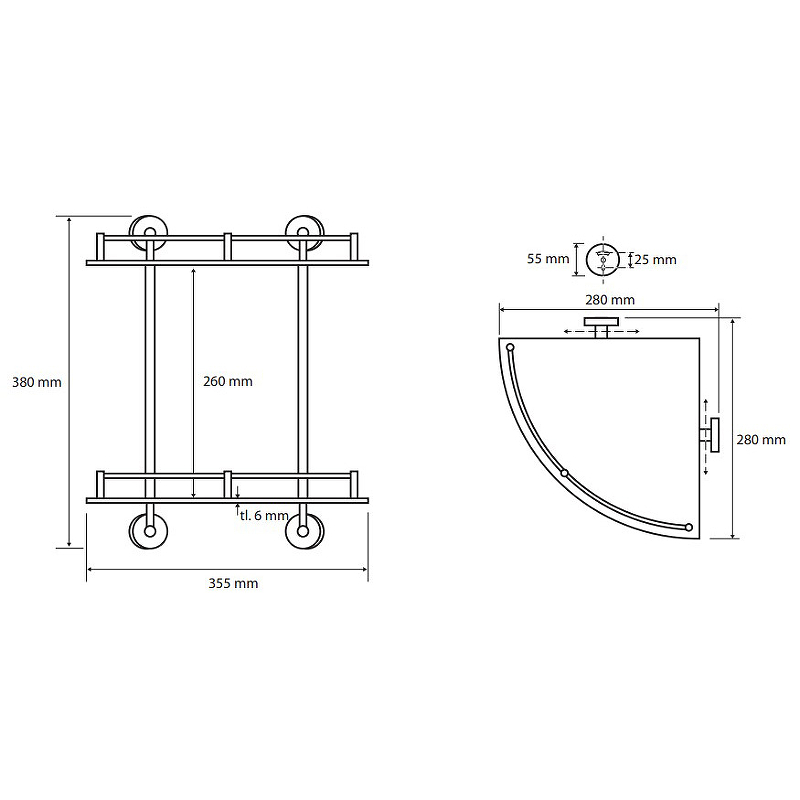 Полочка двойная угловая Полочка двойная угловая