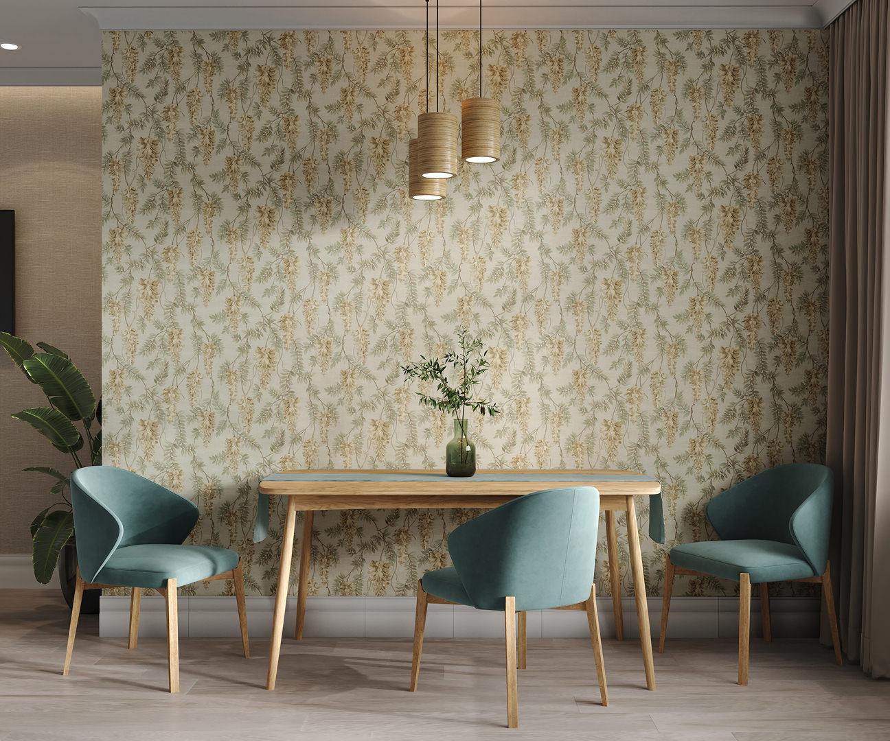 Обои виниловые Эдем мотив, зелёный Обои виниловые Эдем мотив, зелёный