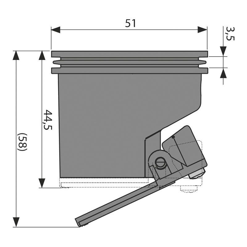 Комбинированный гидрозатвор для сифона  APZ-S9 для желоба APZ13 Комбинированный гидрозатвор для сифона  APZ-S9 для желоба APZ13