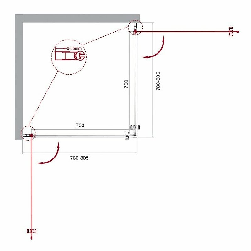 Душевой уголок BelBagno ETNA-A-2-80-C-Cr Душевой уголок BelBagno ETNA-A-2-80-C-Cr