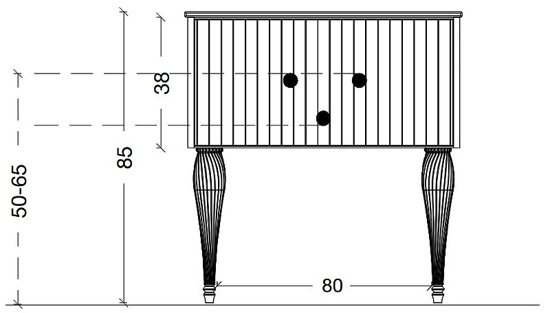 Тумба Canale 80 чёрная + Хром_Комплект 843-080-BCR Boheme Тумба Canale 80 чёрная + Хром_Комплект 843-080-BCR Boheme