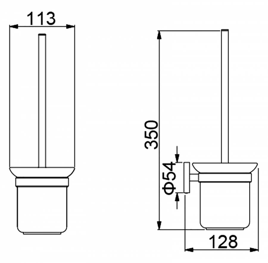 Щетка для туалета Timo Saona 13061/16 белый матовый Щетка для туалета Timo Saona 13061/16 белый матовый