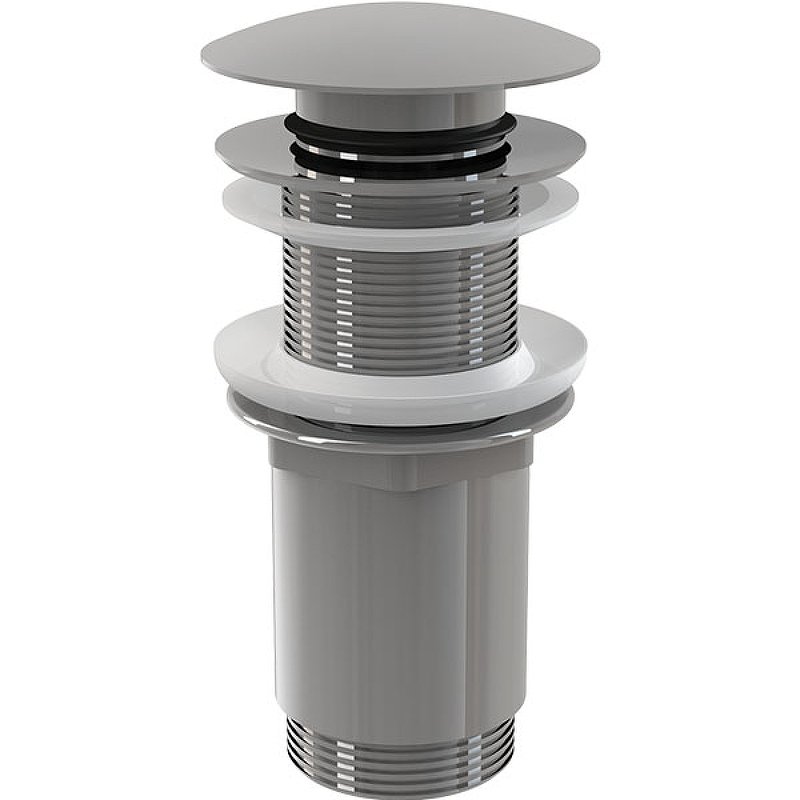 Донный клапан сифона для умывальника CLICK/CLACK 5/4", цельнометаллический с большой заглушкой, без перелива, для пластиковых и стеклянных умывальников Донный клапан сифона для умывальника CLICK/CLACK 5/4", цельнометаллический с большой заглушкой, без перелива, для пластиковых и стеклянных умывальников