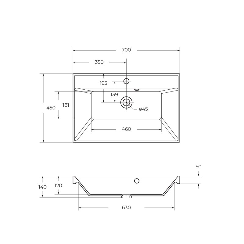 Раковина из искусственного камня BelBagno BB700/450-LV-ART-AST-NERO Раковина из искусственного камня BelBagno BB700/450-LV-ART-AST-NERO