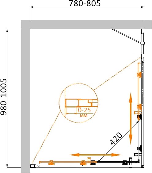 Душевой уголок CEZARES MOLVENO-AH-21 Душевой уголок CEZARES MOLVENO-AH-21