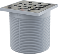 Горло сливного трапа, решетка 105x105 мм нержавеющая сталь