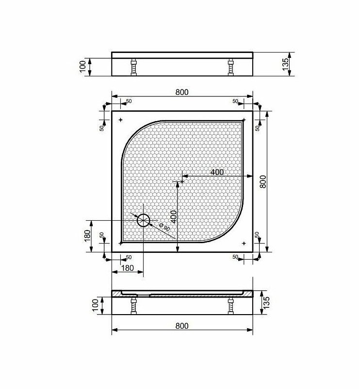 Экран для поддона "Гамма" 800х800 стеклопластиковый Экран для поддона "Гамма" 800х800 стеклопластиковый