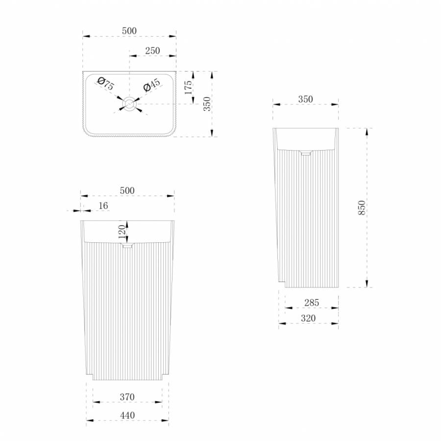 Раковина отдельностоящая ABBER Stein AS2505-H белая матовая Раковина отдельностоящая ABBER Stein AS2505-H белая матовая