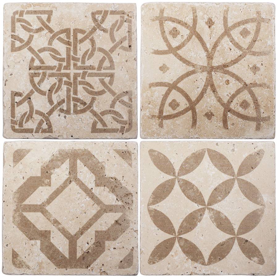 Натуральный травертин, ORNAMENT №6 10x10, Provance Натуральный травертин, ORNAMENT №6 10x10, Provance