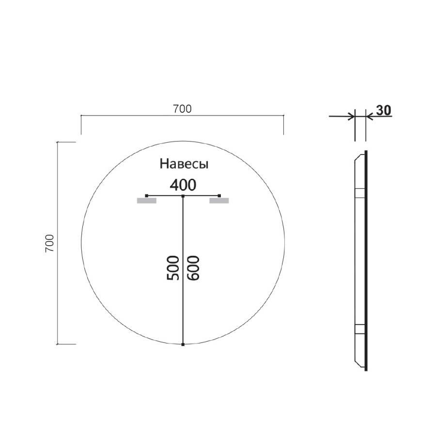 Зеркало LED VLM-3DE700 700x700 c сенсорным выключателем и диммером Зеркало LED VLM-3DE700 700x700 c сенсорным выключателем и диммером