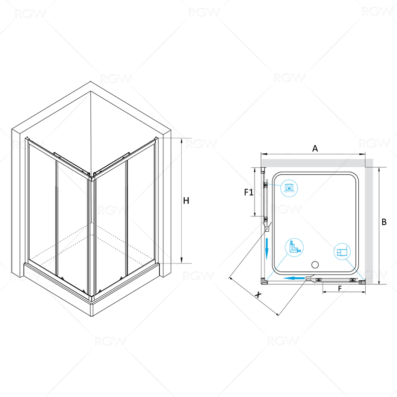 Душевой уголок RGW Classic CL-42 120x80 04094282-11 профиль Хром стекло прозрачное Душевой уголок RGW Classic CL-42 120x80 04094282-11 профиль Хром стекло прозрачное