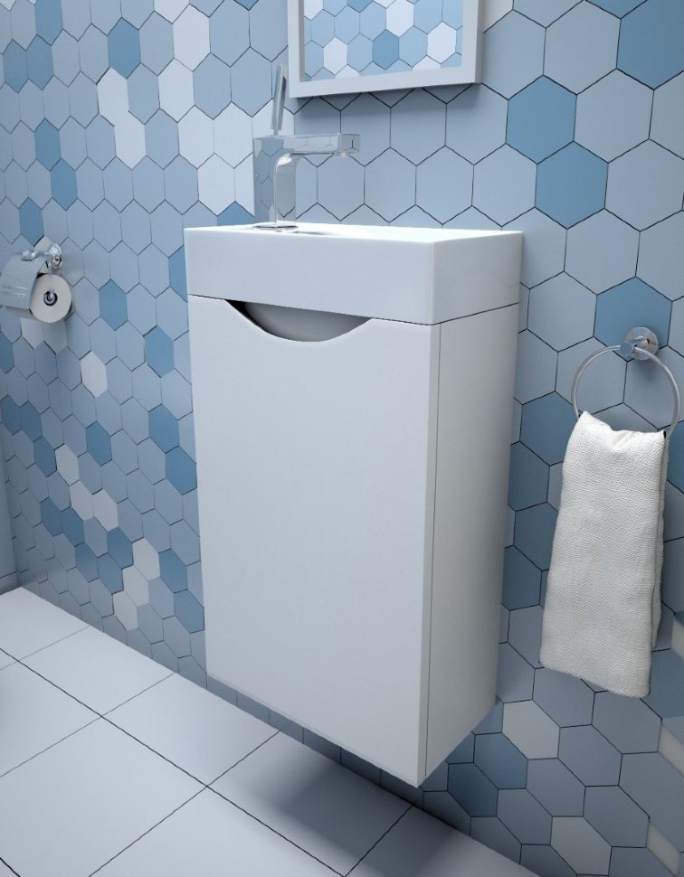 Комплект мебели Mini 400х220 подвесной правосторонний 1 дверный (ШхГхВ) 400х220х607 Комплект мебели Mini 400х220 подвесной правосторонний 1 дверный (ШхГхВ) 400х220х607