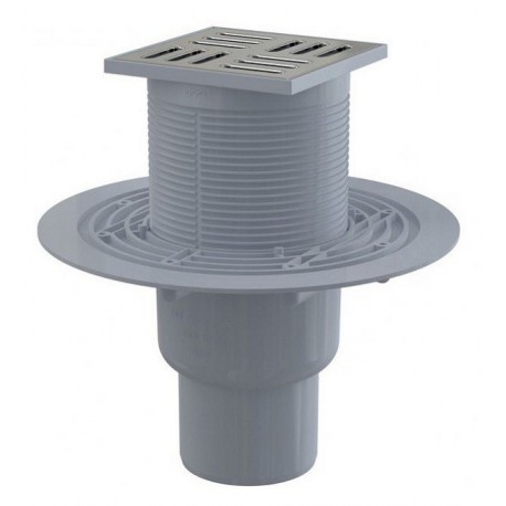 Сливной трап 105×105/50/75 мм прямой сток, решетка из нержавеющей стали, гидрозатвор мокрый Сливной трап 105×105/50/75 мм прямой сток, решетка из нержавеющей стали, гидрозатвор мокрый