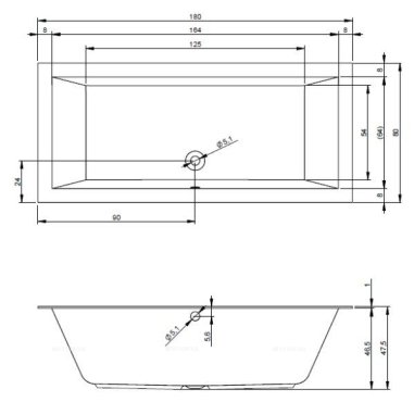 Акриловая ванна Riho Lugo 180x80 см