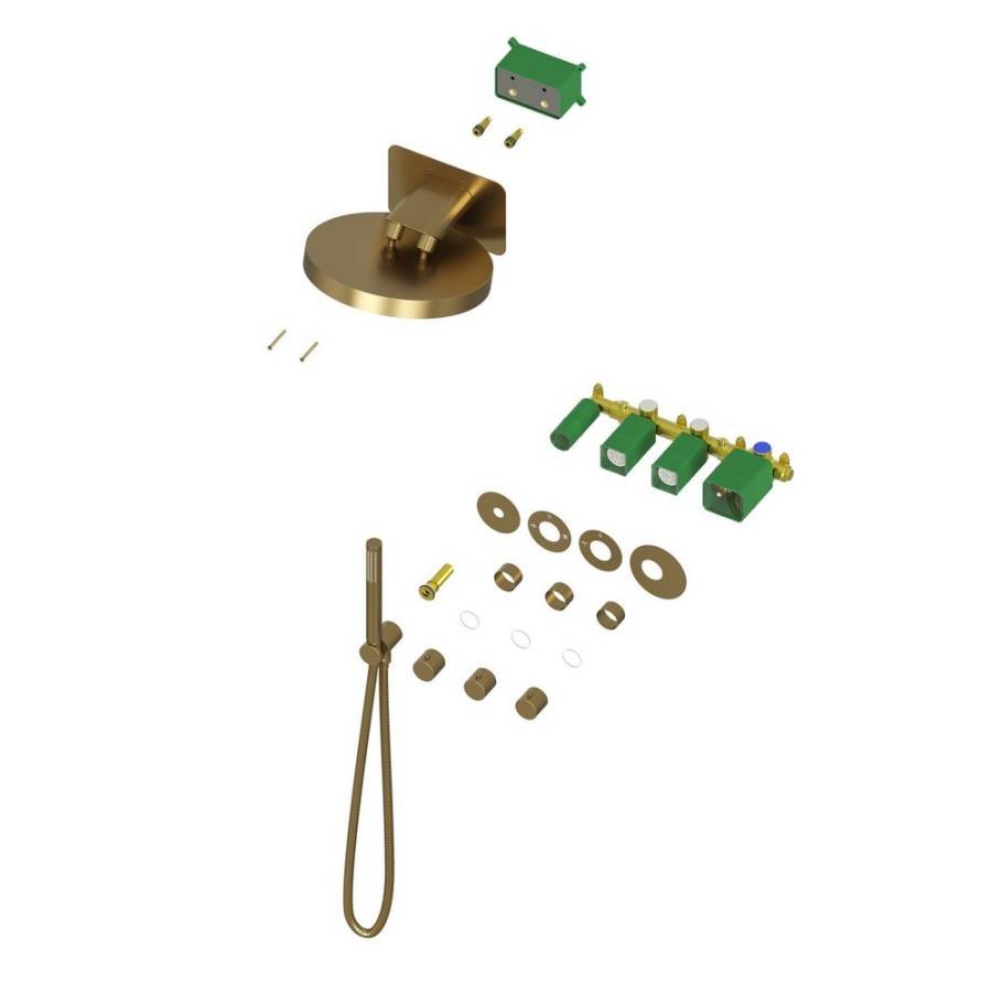 Душевая система Timo Saona SX-2329/17SM скрытого монтажа, термостат, золото матовое Душевая система Timo Saona SX-2329/17SM скрытого монтажа, термостат, золото матовое