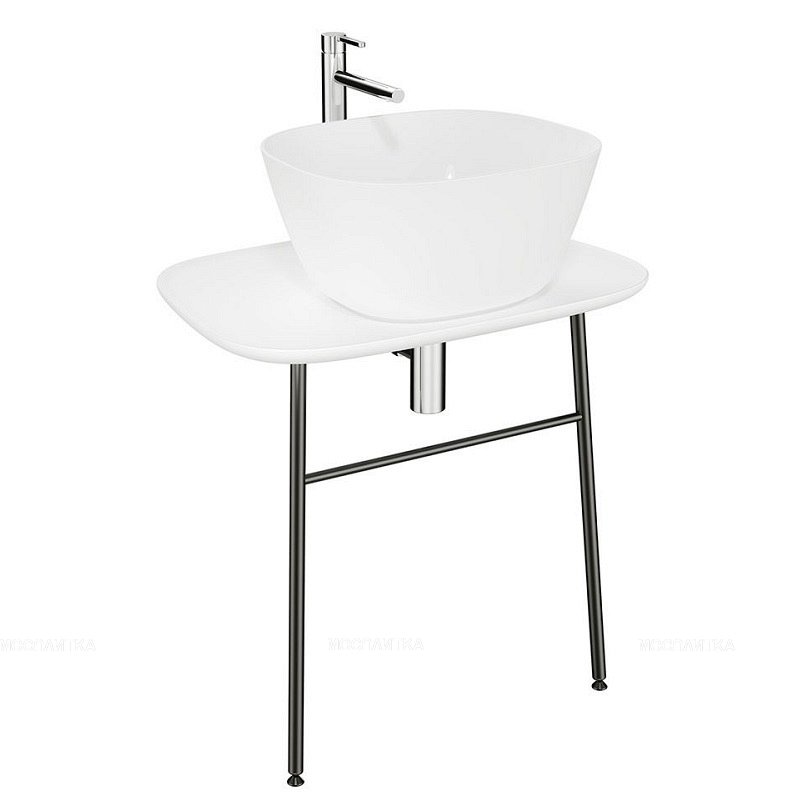 Столешница Plural 70 см под раковину, пристенная, низкая, цвет матовый белый Столешница Plural 70 см под раковину, пристенная, низкая, цвет матовый белый