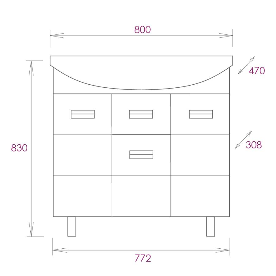 Тумба Onika Балтика 80 напольная, белая (ум. Балтика 80) Тумба Onika Балтика 80 напольная, белая (ум. Балтика 80)