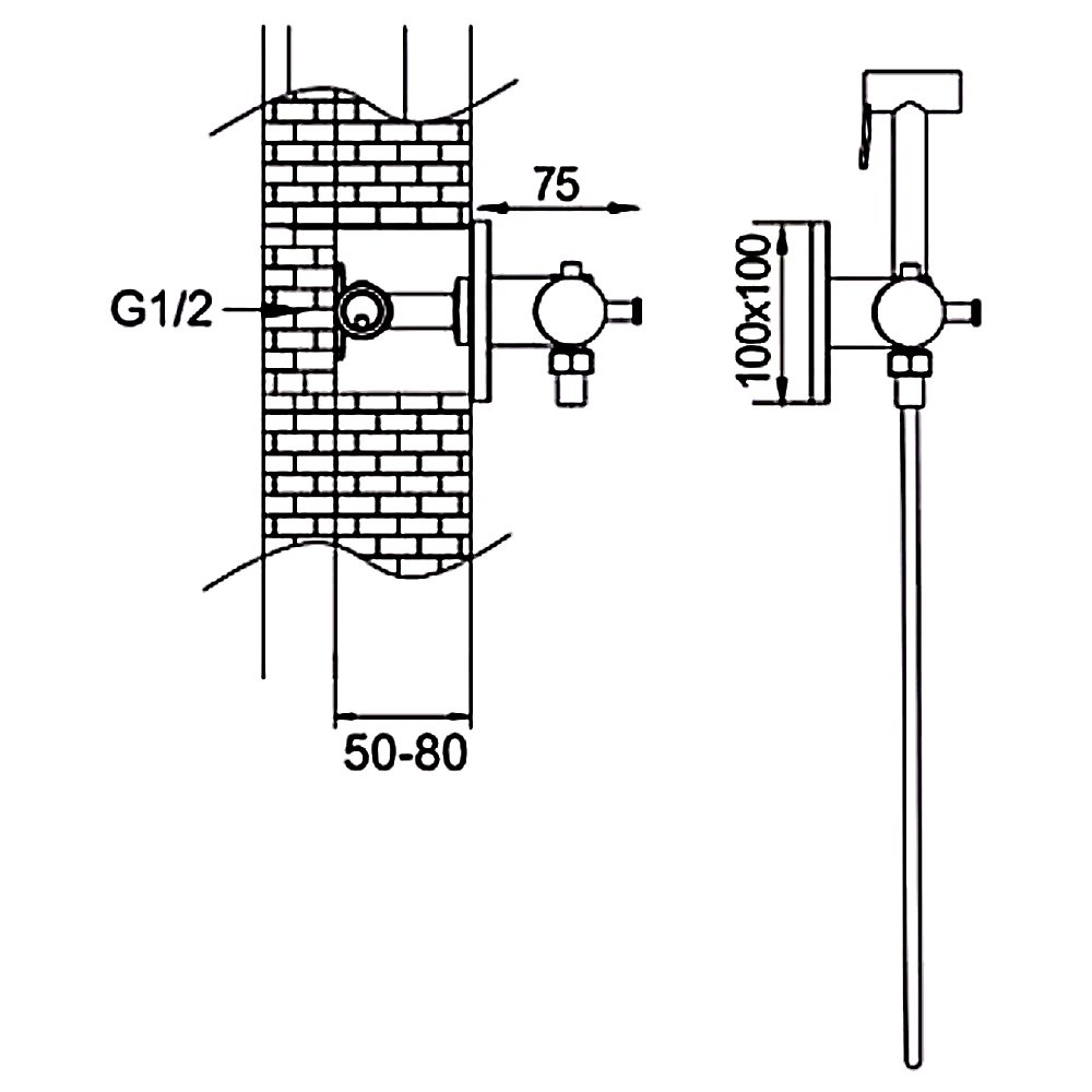 Гигиенический душ с термостатом Rose R915, хром Гигиенический душ с термостатом Rose R915, хром